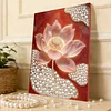 DIY Pearl Painting Lotus for Home Decor with Frame(30x40cm)