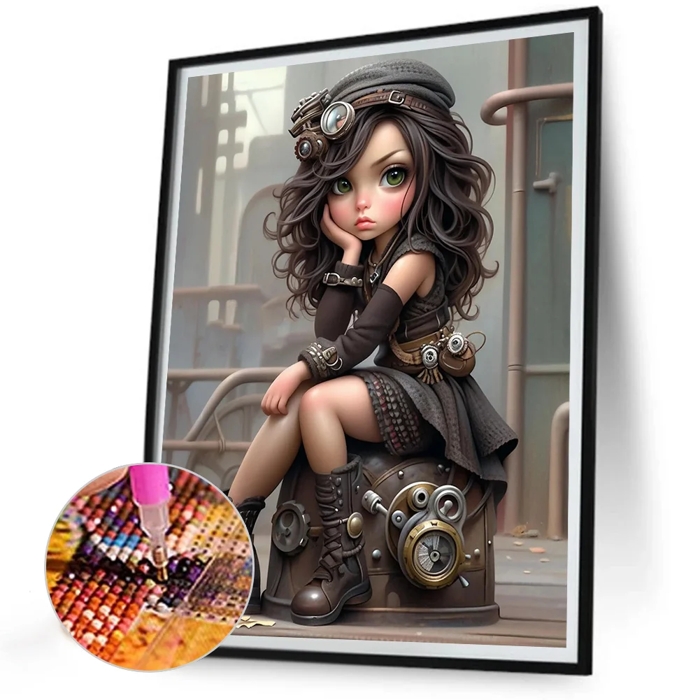 Diamond Painting - Full Round Drill - Sweet Cool Girl(Canvas|30*40cm)
