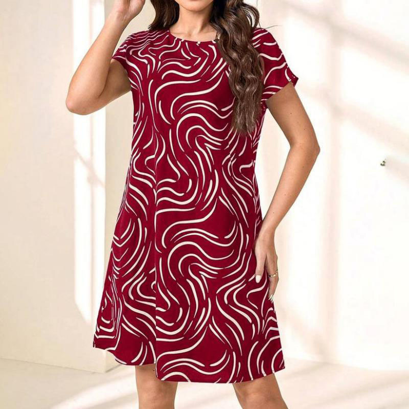 Mature Women Plus Size Casual Summer Elegant Print Dress