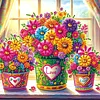 (Pre-Framed)Flowers-Special Shape Diamond Painting Kit(25x25cm)