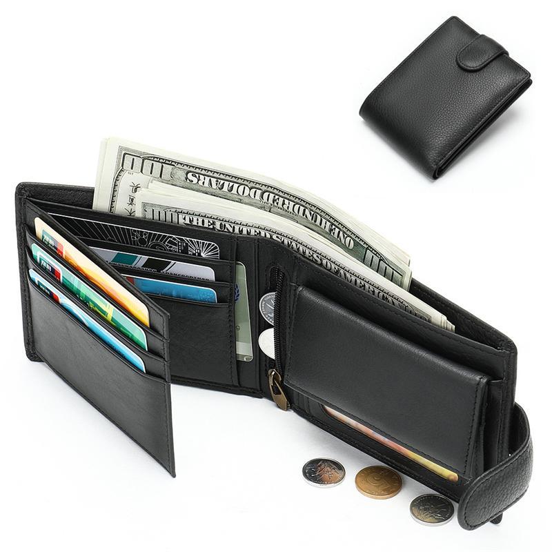 Anti-Theft Soft Leather Plain Clutch Bags Business Casual Wallets