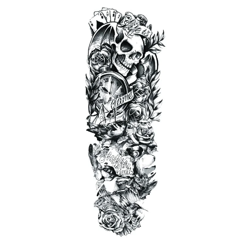 Body Art Arm Fake Sleeve Tattoos For Men Waterproof Wolf Tiger Chinese Dragon Sticker Temporary Fox Tattoo Waterproof Sleeves 303