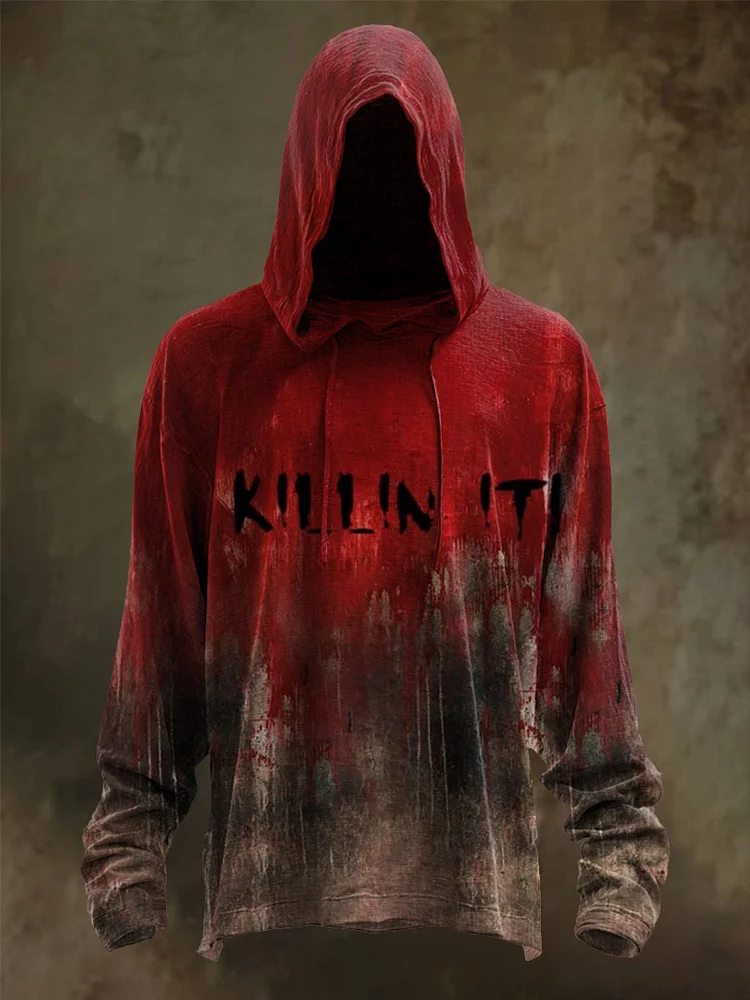 Halloween Art Print Casual Long Sleeve Hoodie Shirt