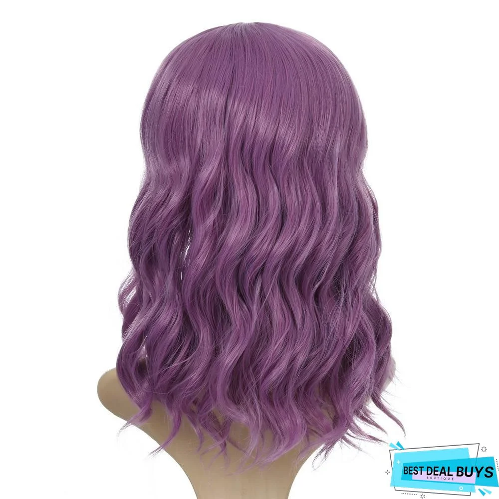 European and American Short Curly Hair with Bangs and Chemical Fiber Headgear