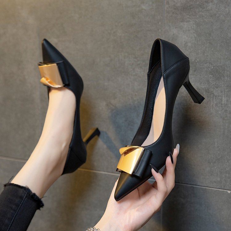 Women's PU Solid High Heel Boots-PABIUYOU- Women's Fashion Leader