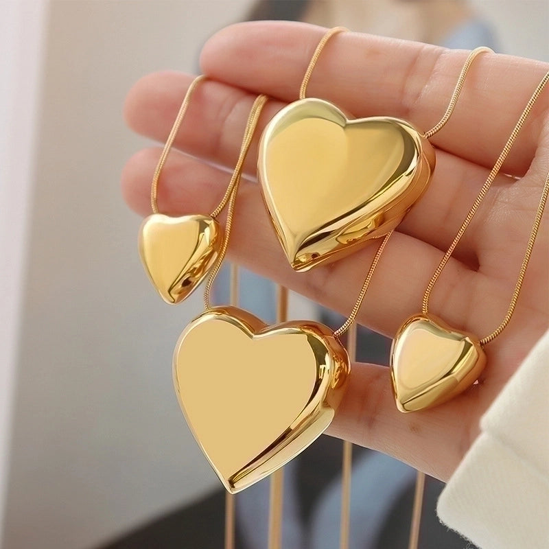 Fashion Heart 304 Stainless Steel 18K Gold Plated Plating Necklace