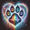 Colorful Heart Paw-11CT Stamped Cross Stitch 40*40cm tapestrymarket