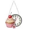 2Pcs Dessert DIY Diamond Painting Ornament with Clock Function Home Decor Art