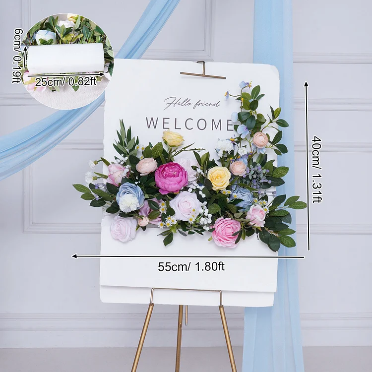 A8761 Colorful Wedding Arch Frame Flower Ball Props Welcome Sign Floral Supplies