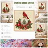 Snow Globe Cardinal DIY 14CT 2 Strands Stamped Cross Stitch Kit for Adults tapestrymarket