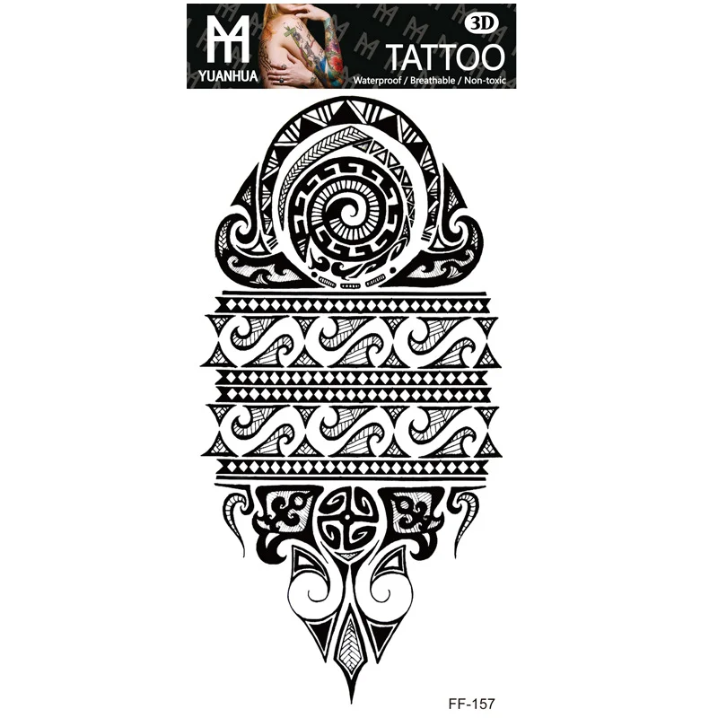 Sdrawing Forest Tattoo Sticker for Men Women Children Tiger Wolf Death Skull Temporary Tattoo Fake Henna Skeleton King Animal Tatoo