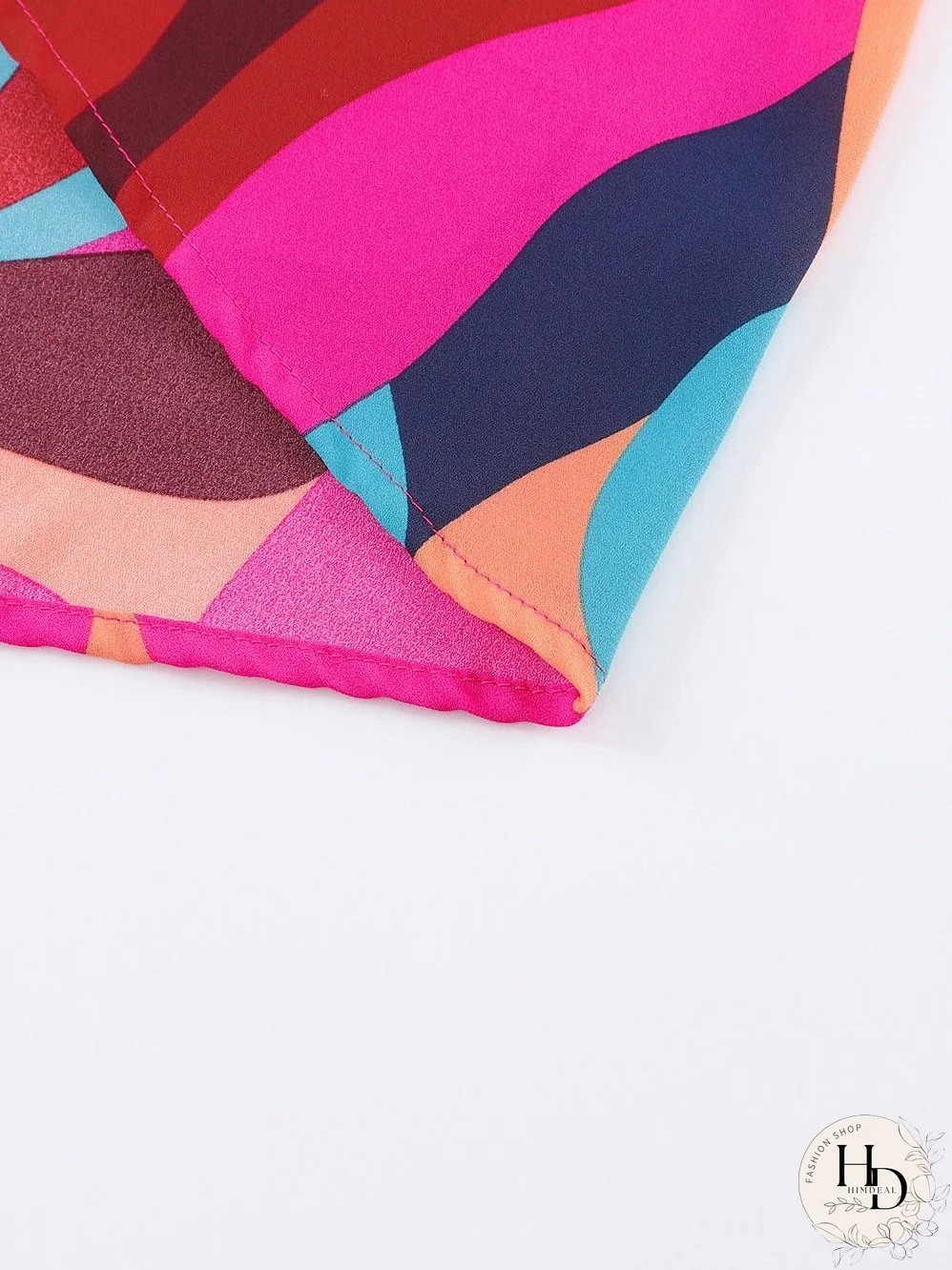 Lapel Print Lace-Up Long Sleeve Dress