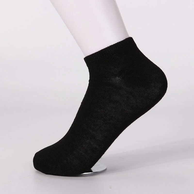 10 Pairs Women Breathable Socks Pack Solid Color Boat Socks Set Soft Comfortable Cotton Ankle Socks Lot White Black Gray