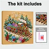 Christmas Train Framed Pearl Painting Kit 25x25cm for Adults