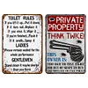 2PCS Warning - Metal Tin Signs(8*12Inch/12*16Inch)