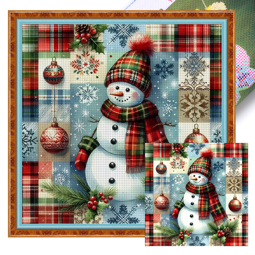 Snowman Full 11CT Pre-stamped Canvas(40*40cm) Cross Stitch