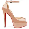 150mm Claasic Red Bottom Heels High Platform Ankle Strap Pumps Party Shoes