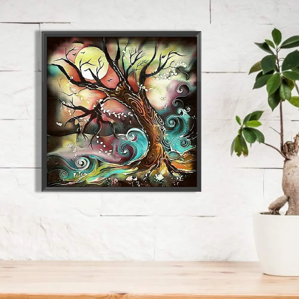 Full Round Diamond Painting 35*35cm - Abstract Tree