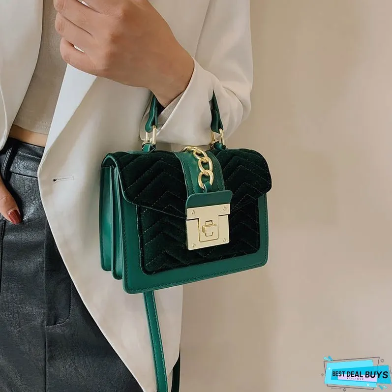 West Palm Beach Velvet Shoulder Bag