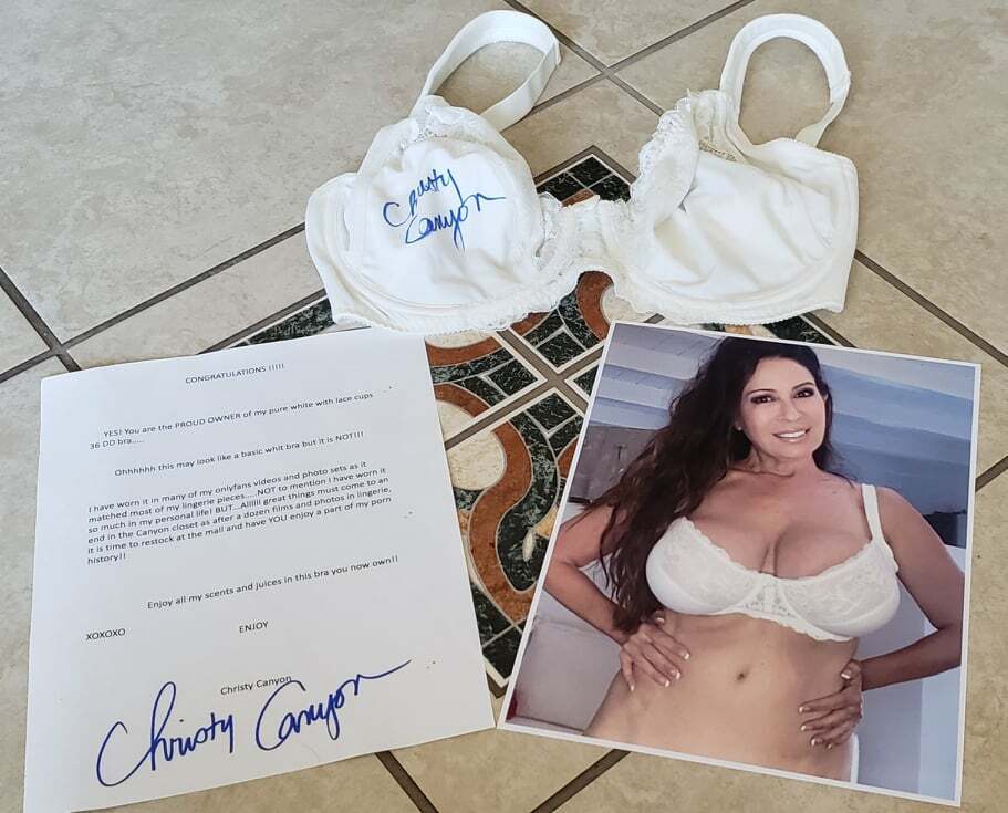 Christy Canyon: Signed Worn Bra w/her COA Pic Proof