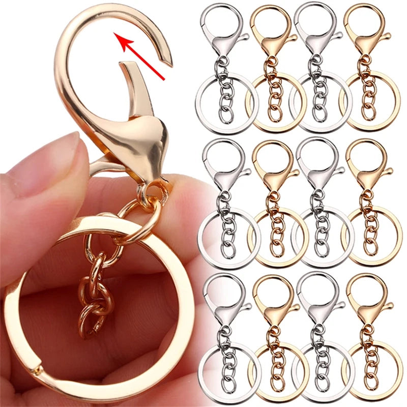 5 PCS/Package 30*65mm Alloy Solid Color Polished Jewelry Buckle Lobster Clasp Keychain Jewelry Accessories