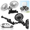 Rechargeable Dual Head Car Fan 3 Speeds 360 Degree Rotatable Vehicle Rear Headrest Fan for Universal Cars SUV Sedan Trucks