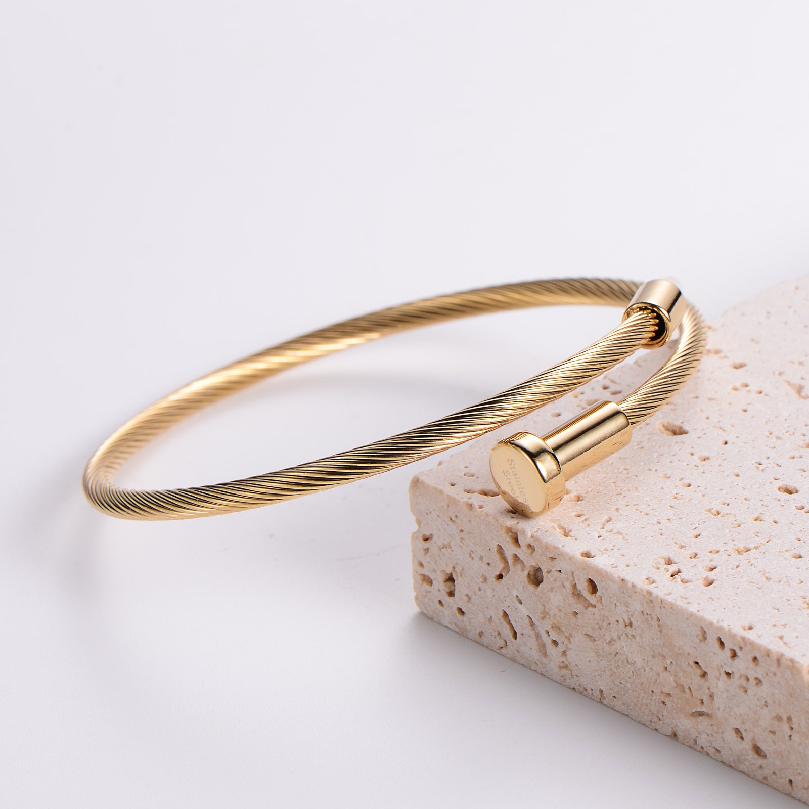 Studded Stainless Steel Electroplating Bangles