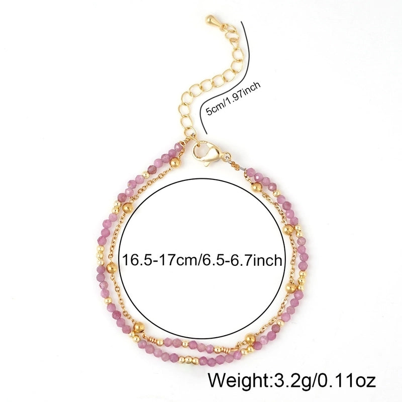 Elegant Geometric 304 Stainless Steel Semi-precious Stone Bracelets In Bulk