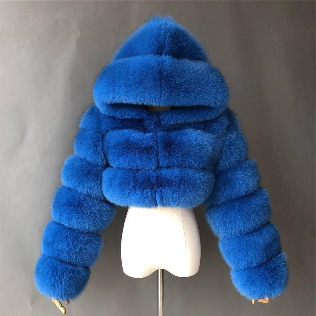 Women's Faux Fur Casual Basic Crop Jacket / DarkAcademias /Darkacademias