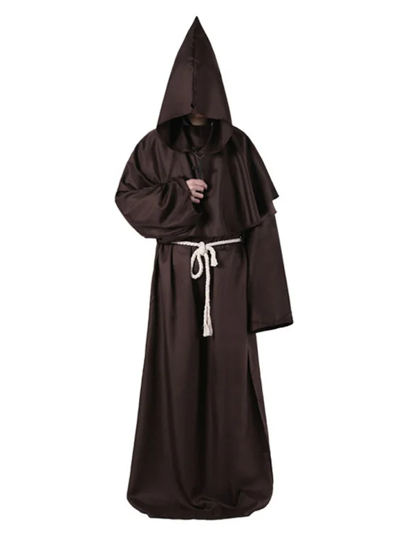 Halloween Costume Monk Costume Middle Age Hooded Men Wizard Costume Novameme