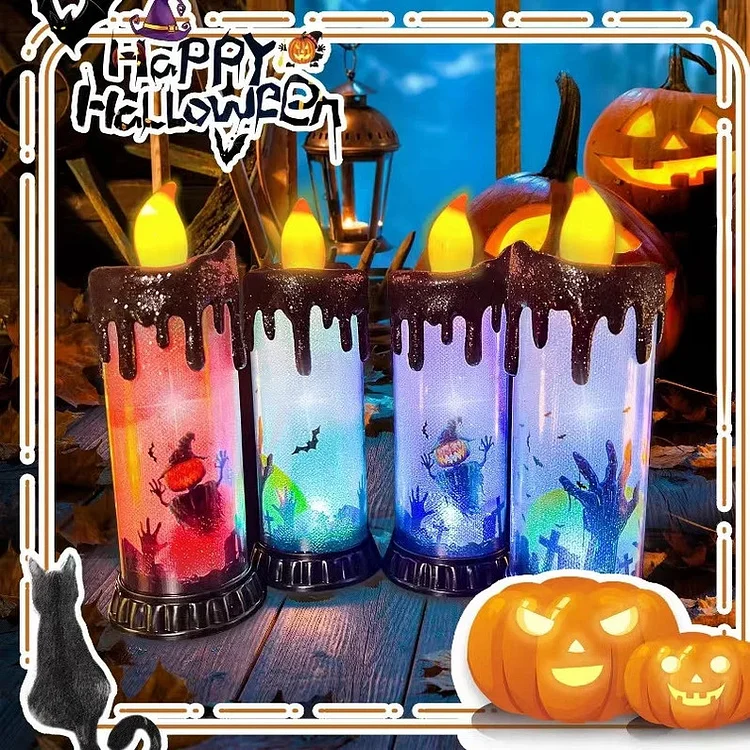 4pcs Halloween Color Change LED Candles Lights