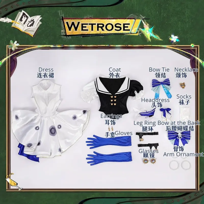 [Wetrose] In Stock Identity V Alice DeRoss Little Girl Young Poet Game Outfit Cosplay Costume 