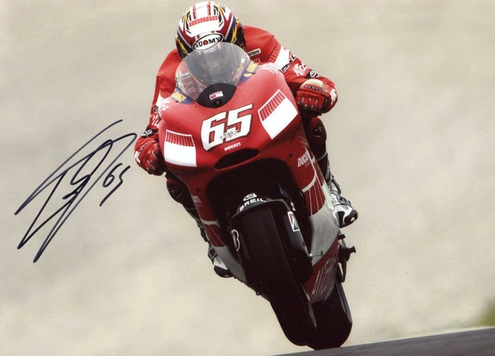 MOTORCYCLE Loris Capirossi WORLD CHAMPION autograph, IP signed Photo Poster painting