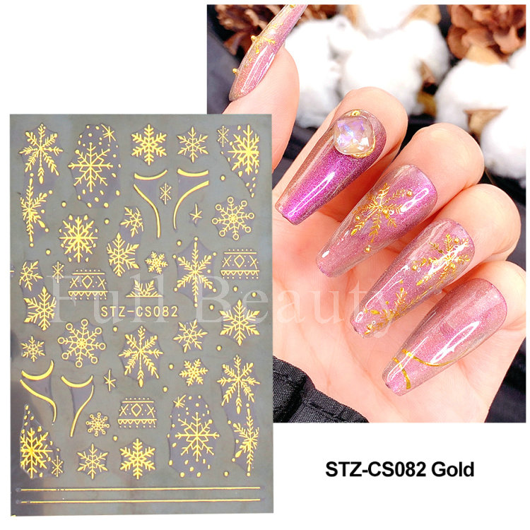 Bayoumowers Pink Marble 3D Nail Stickers Ink Blooming Geometry Lines Adhesive Sliders Watercolor Flower Leaves Nail Art Decals LASTZ-SJ031