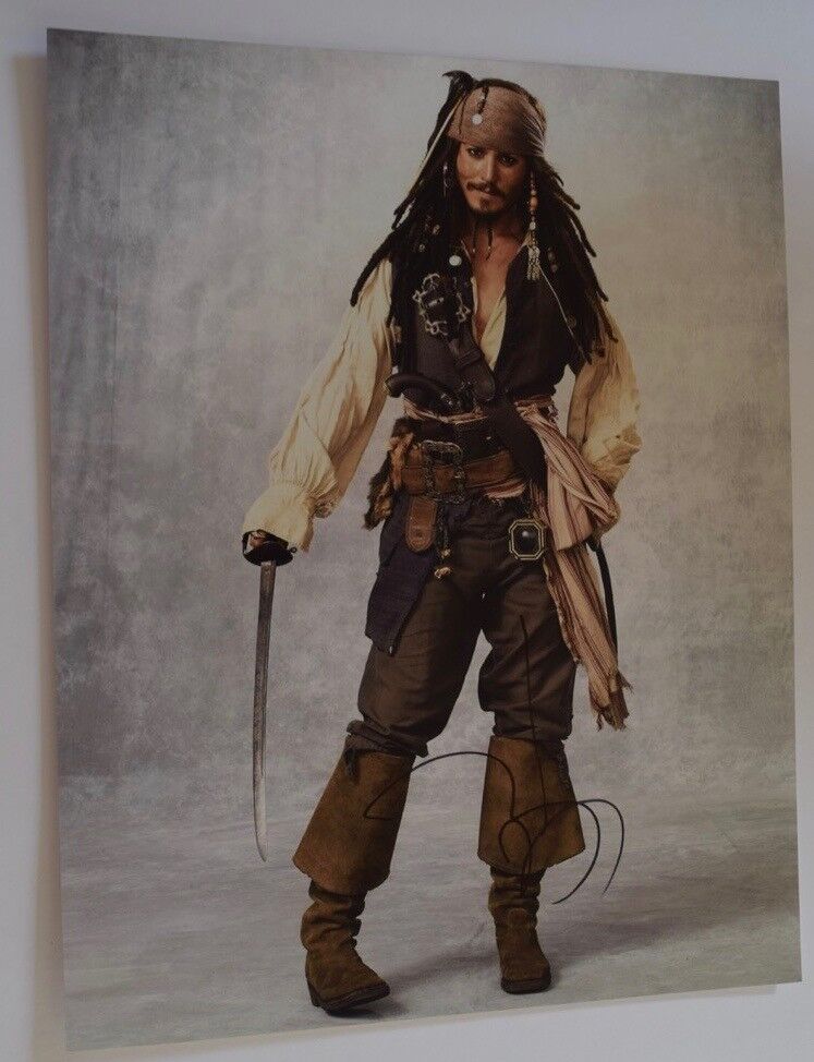 Johnny Depp Signed Autographed 11x14 Photo Poster painting Pirates of the Caribbean COA VD