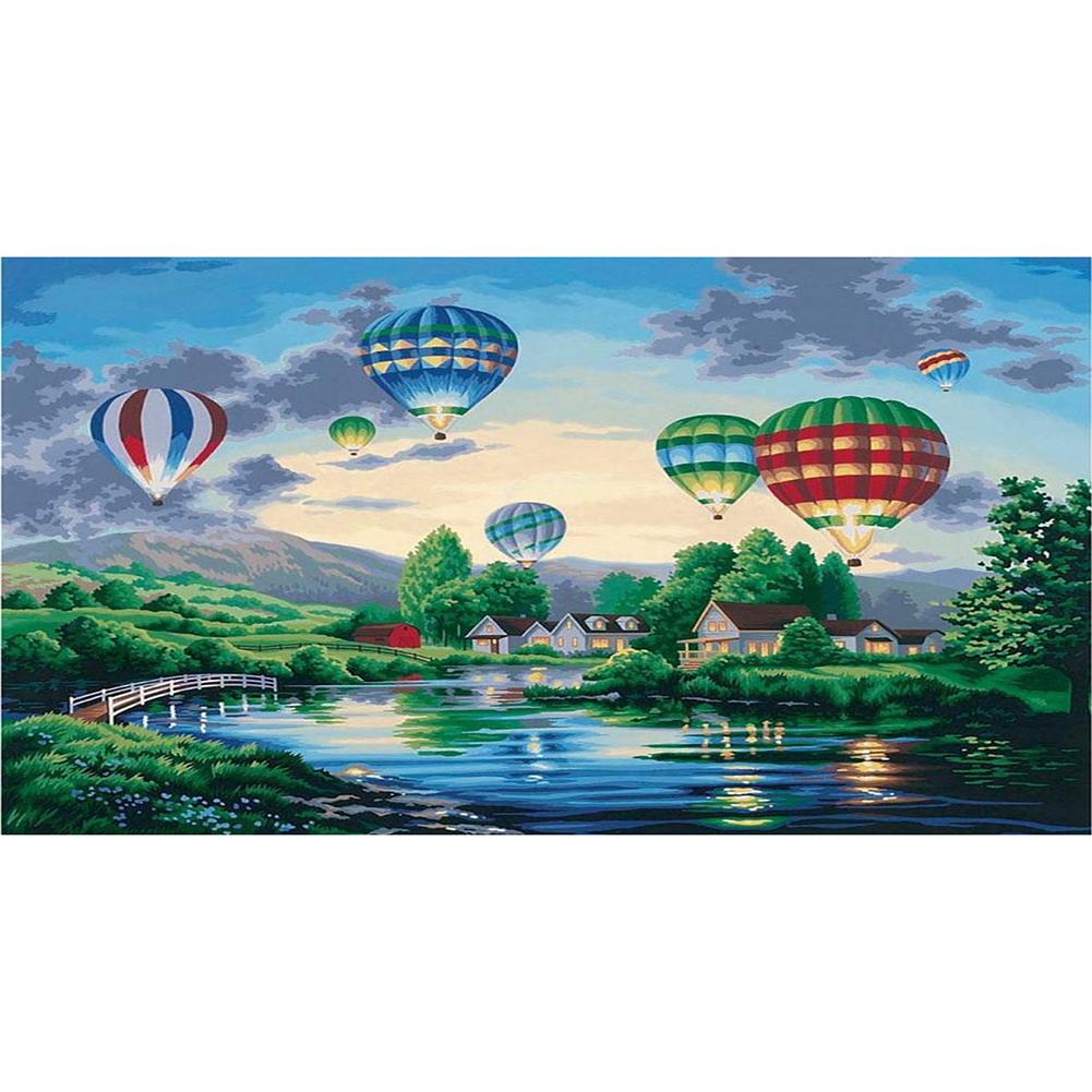 

85*45CM Round Drill Diamond Painting-Hot Air Balloon Sky, 501 Original