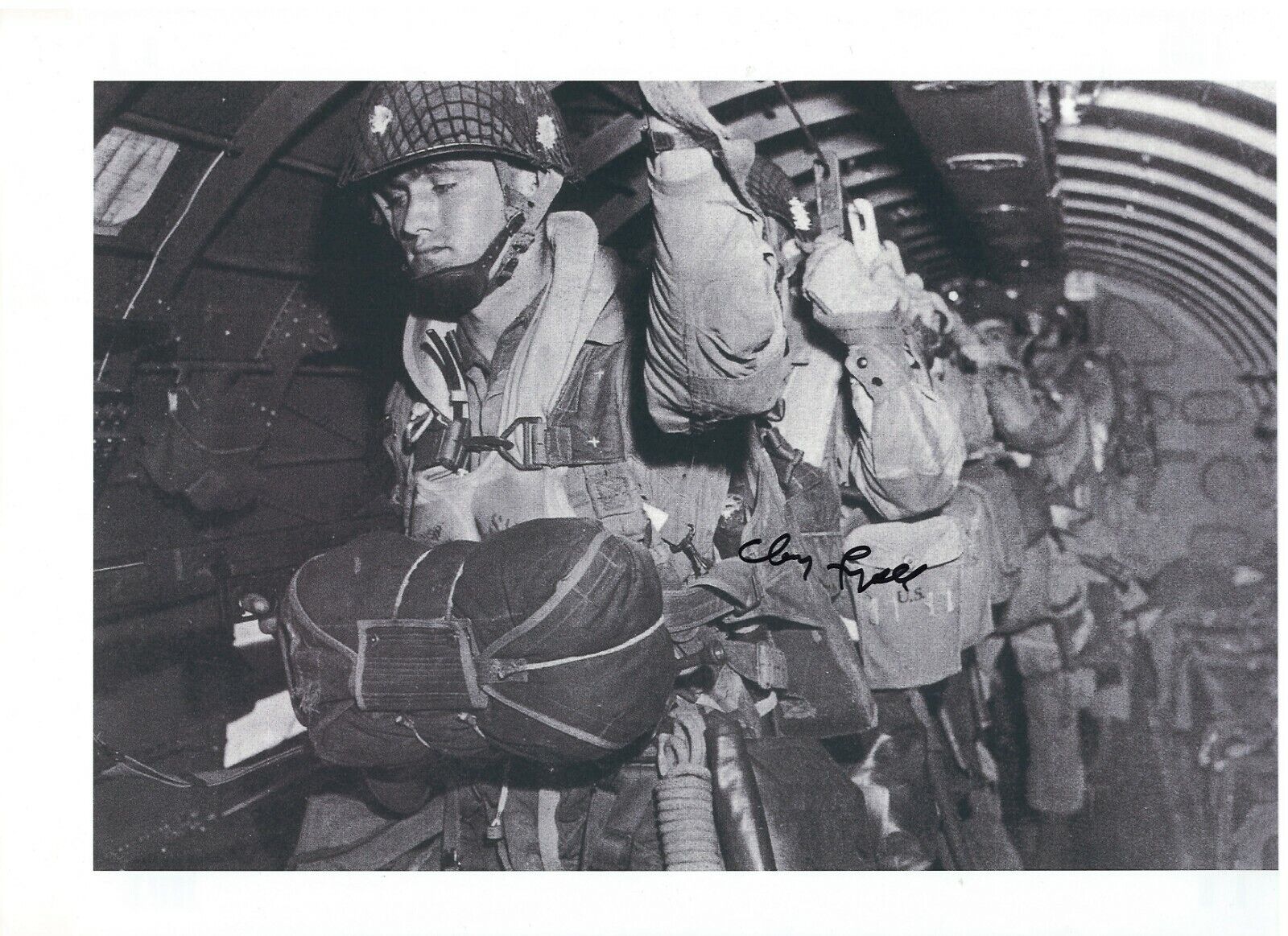 CLANCY LYALL 101ST AIRBORNE 506 PIR, EASY CO, BAND OF BROTHERS RARE SIGNED Photo Poster painting