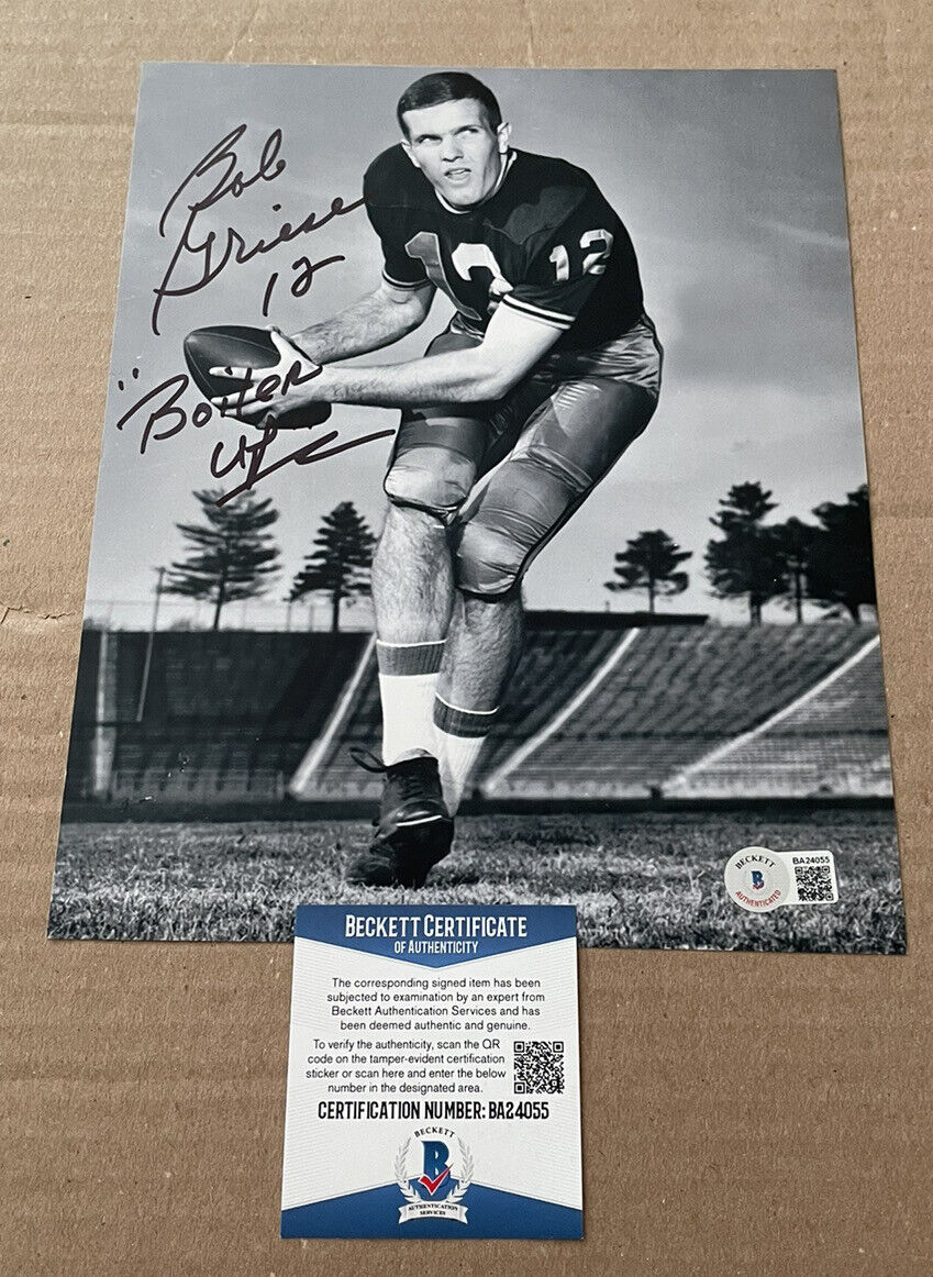 BOB GRIESE SIGNED PURDUE BOILERMAKER 8X10 Photo Poster painting BECKETT CERTIFIED BAS #6