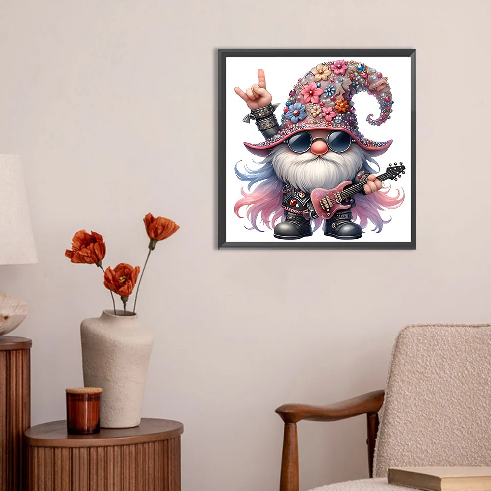 Diamond Painting - Full Round Drill - Guitar Gnome(Canvas|30*30cm)