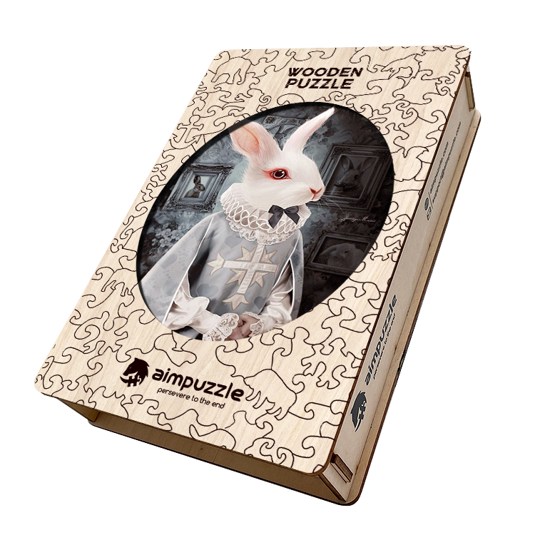 Count White Rabbit Wooden Jigsaw Puzzle