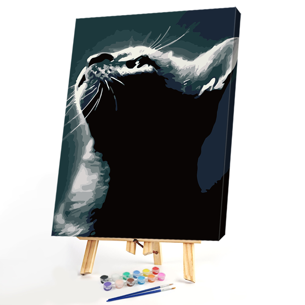 

40*50CM Paint By Numbers-Raising Head Cat, 501 Original
