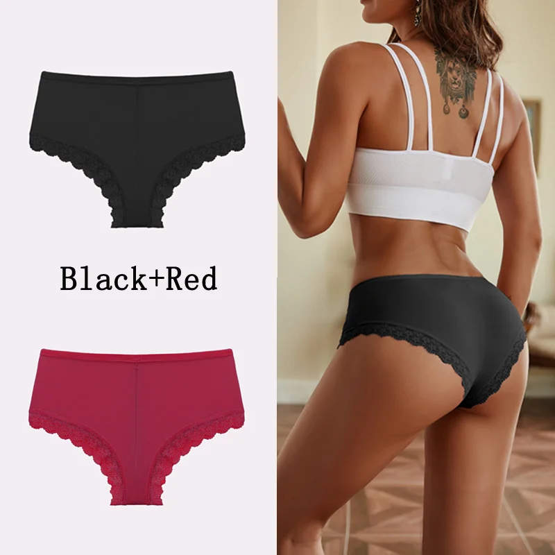 Billionm Women Panties Sexy Lace Briefs Solid Seamless Underwear Female Comfortable Intimate Lingerie Floral Underpants M-2XL