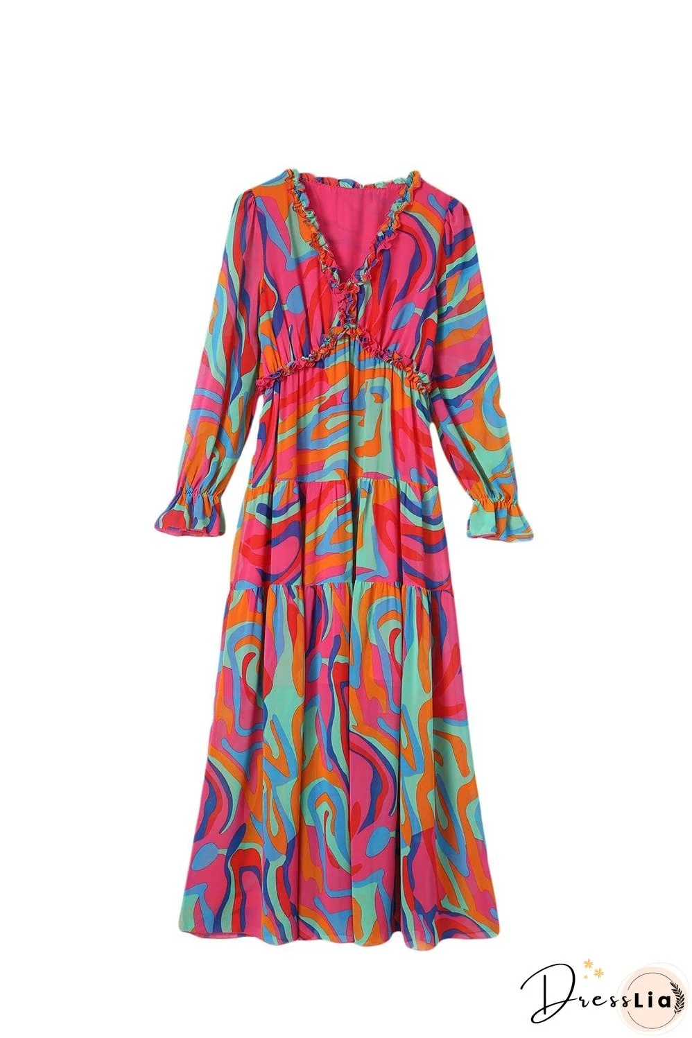 Casual Long-sleeved Dress With Big Swing