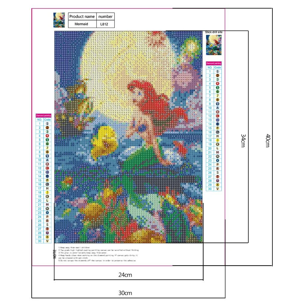 Diamond Painting - Full Round Drill - Mermaid(30*40cm)