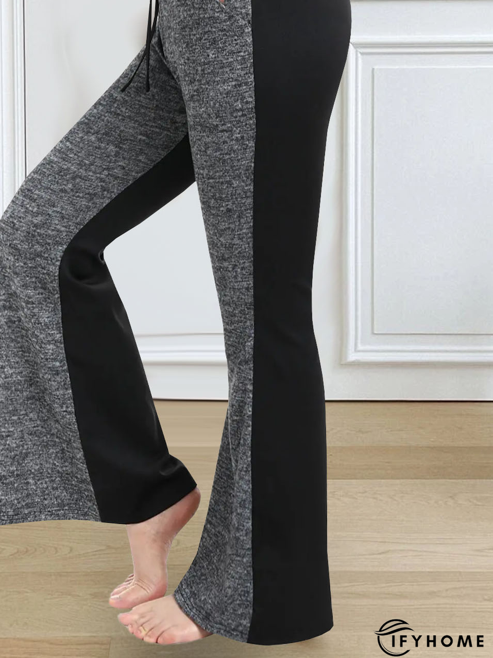 Casual Lace-Up Jersey Color-Block Casual Pants | IFYHOME