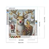 5D DIY Full Round Drill Diamond Painting Xmas Elk Kit Home Decor Art 30x30cm