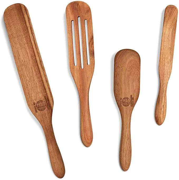 4pcs/5pcs Set Acacia Premium Wood Finish Cooking Utensils