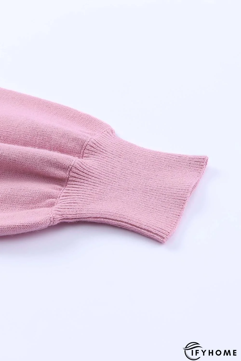 Pink Lace Splicing Knitted Sweater | IFYHOME