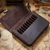Handmade Crazy Horse Leather Pen Case &ndash; Magnetic Drawer-Style Organizer for Multiple Fountain Pens