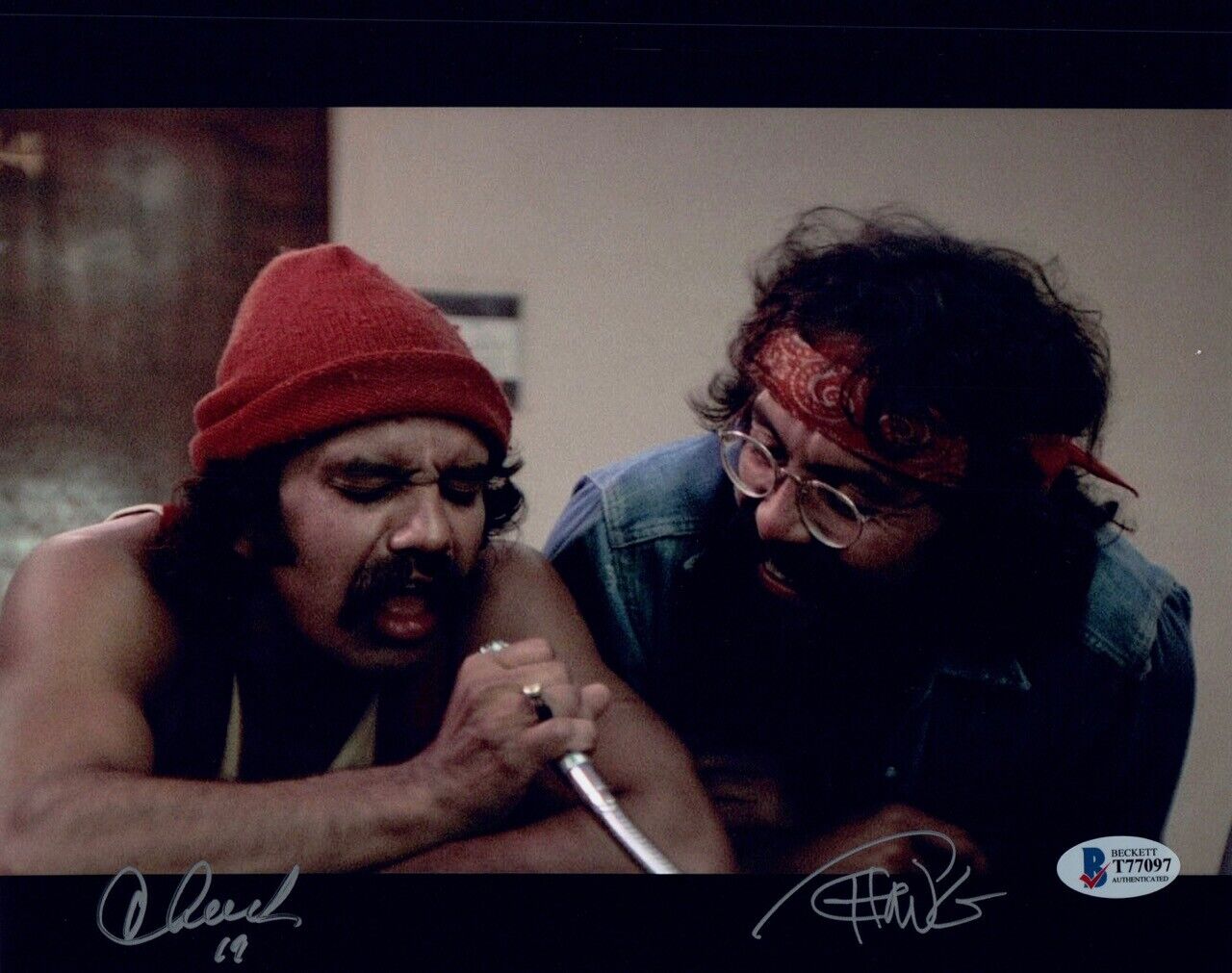 Cheech Marin Tommy Chong Signed Autograph 8x10 Photo Poster painting UP IN SMOKE Beckett COA